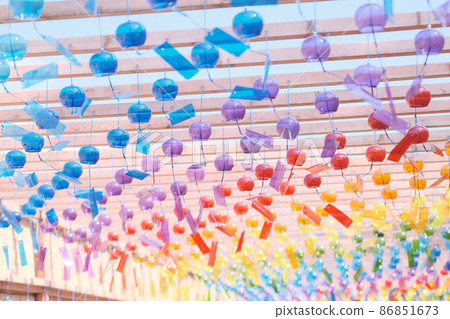 Wind chimes swaying in the wind 86851673