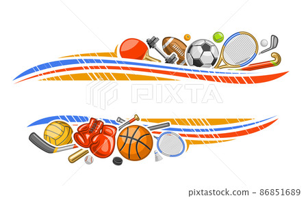 Vector Border for Sports Equipment Vector Border for Sports Equipment 86851689