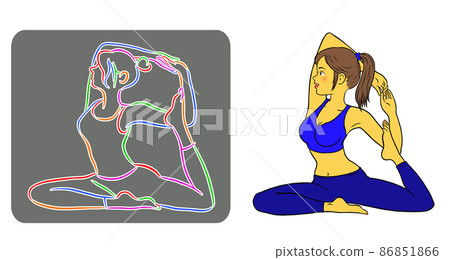 Yoga emblem and instructor female set Yoga emblem and instructor female set 86851866