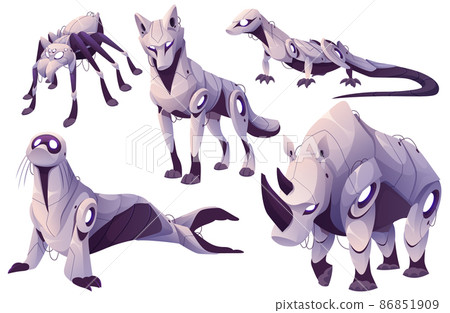 Robots animals, spider, wolf, lizard, seal, rhino Robots animals, spider, wolf, lizard, seal, rhino 86851909