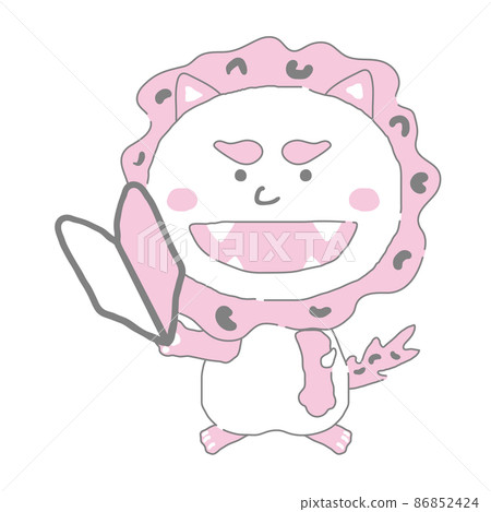 帶有初學者標記的沖繩 Shisa 簡單的彩色插圖素材 帶有初學者標記的沖繩 Shisa 簡單的彩色插圖素材 86852424