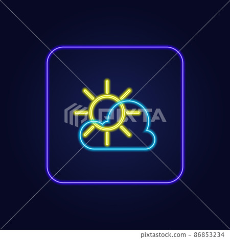 Beautiful stylish colorful neon weather icon - Vector Beautiful stylish colorful neon weather icon - Vector 86853234