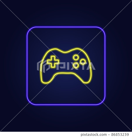 Beautiful stylish colorful neon game console icon - Vector 86853239