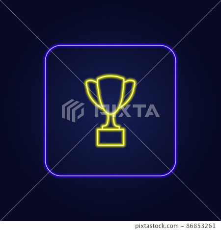 Beautiful stylish colorful neon goblet icon - Vector 86853261