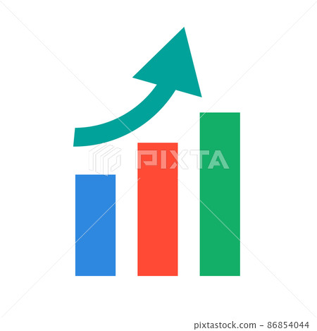 Bar graph and rising arrow - Stock Illustration [86854044] - PIXTA