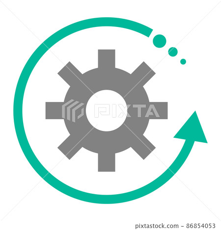 Rotating modern arrows and gears 86854053