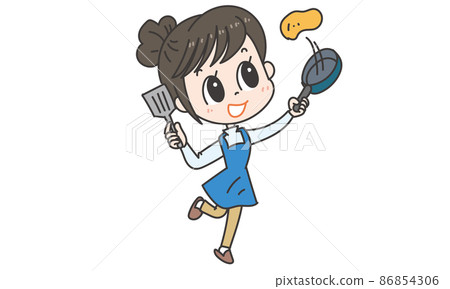 烘烤煎蛋捲的女性 86854306