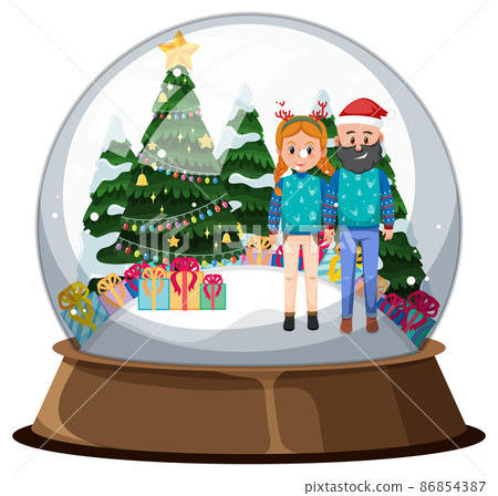 Couple man and woman in snowglobe Couple man and woman in snowglobe 86854387
