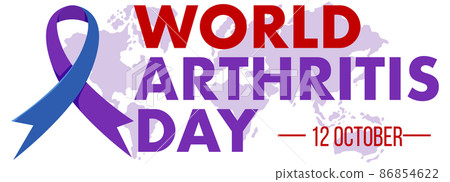World Arthritis Day banner with purple ribbon World Arthritis Day banner with purple ribbon 86854622