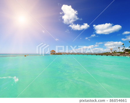 Tropical carribbean beach 86854661