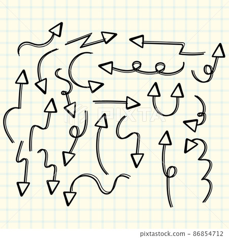 Set of arrows in different directions on white background 86854712