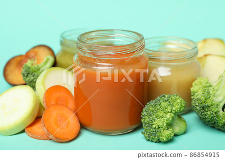 Concept of tasty baby food or nutrition 86854915