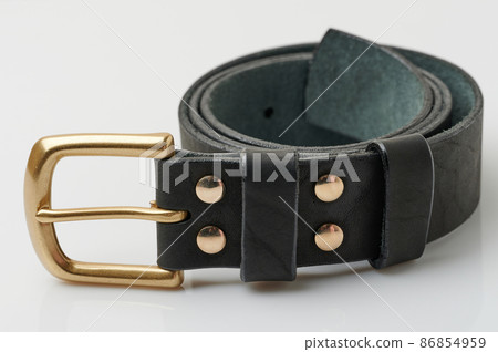 Leather belt roll with golden buckle Leather belt roll with golden buckle 86854959