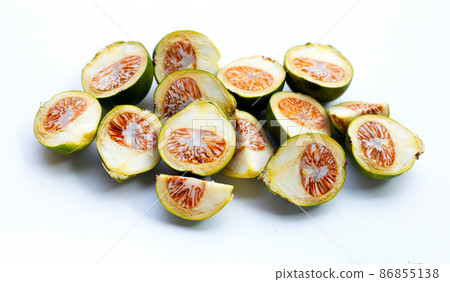 Betel nut on white background. 86855138