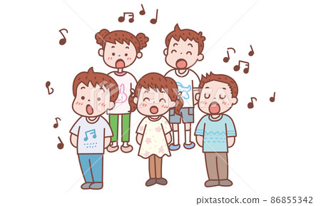 5 children singing at the chorus contest 86855342