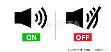 Volume on and volume off icon set Volume on and volume off icon set 86855388