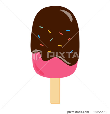 Illustration material of ice cream with chocolate (stick ice cream) Vector illustration 86855430
