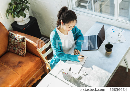 Woman doing telework Woman doing telework 86856684