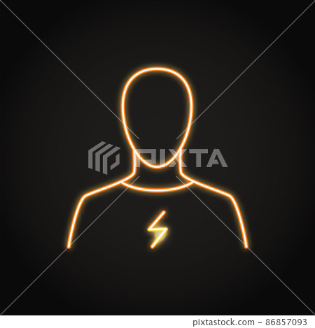 Neon chest pain icon in line style 86857093