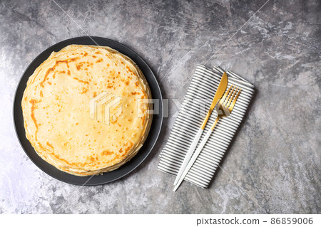 Pancake on the white plate 86859006
