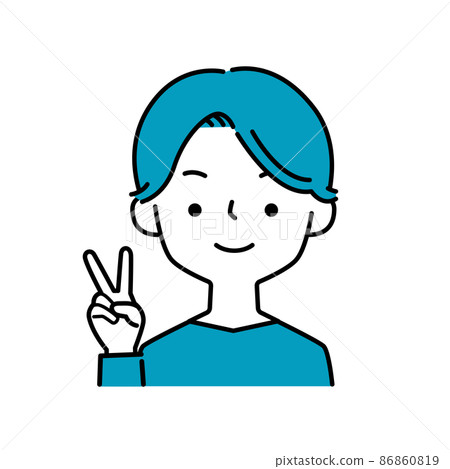 一個微笑的男人喜歡一塊的簡單插圖圖標 86860819