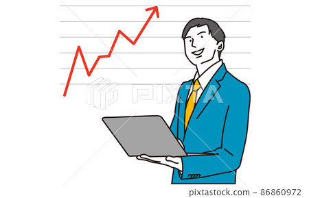 Asian businessman growing in a company Asian businessman growing in a company 86860972