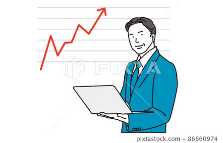 Asian businessman growing in a company Asian businessman growing in a company 86860974