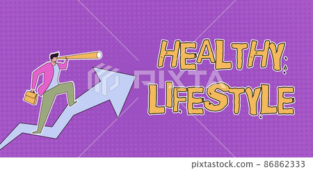 Conceptual display Healthy Lifestyle. Word for Live Healthy Engage in physical activity and exercise Man Drawing Holding Graph Arrow Showing Business Growth. Conceptual display Healthy Lifestyle. Word for Live Healthy Engage in physical activity and exercise Man Drawing Holding Graph Arrow Showing Business Growth. 86862333