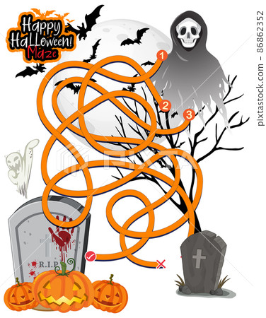 Happy Halloween maze game template Happy Halloween maze game template 86862352