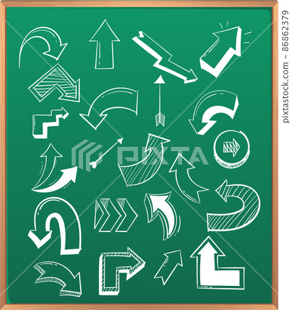 Hand drawn doodle icons on chalkboard Hand drawn doodle icons on chalkboard 86862379