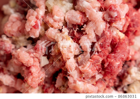 Minced meat, meat delicacies, texture, background. Selective focus Minced meat, meat delicacies, texture, background. Selective focus 86863031