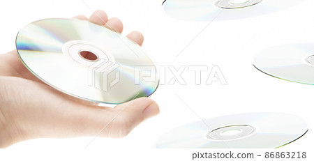 image of cd disk hand white background  86863218