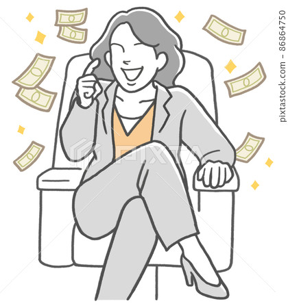 A bill that dances with a rich business person who speaks proudly with her legs crossed A bill that dances with a rich business person who speaks proudly with her legs crossed 86864750