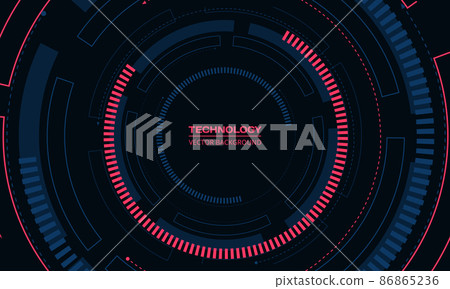 Sci-fi futuristic cyber HUD circular structure elements technology concept background 86865236