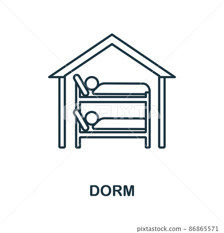 Dorm icon. Line element from university collection. Linear Dorm icon sign for web design, infographics and more. 86865571