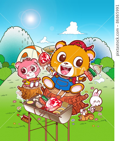 Bear, character, BBQ, image Bear, character, BBQ, image 86865991