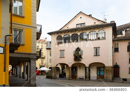 Colorful houses in central Market Square of Italian town of Domodossola Colorful houses in central Market Square of Italian town of Domodossola 86866801