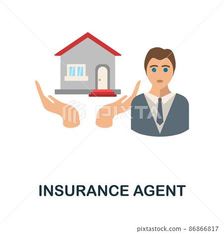 Insurance Agent flat icon. Colored element sign from bussines profession collection. Flat Insurance Agent icon sign for web design, infographics and more. 86866817