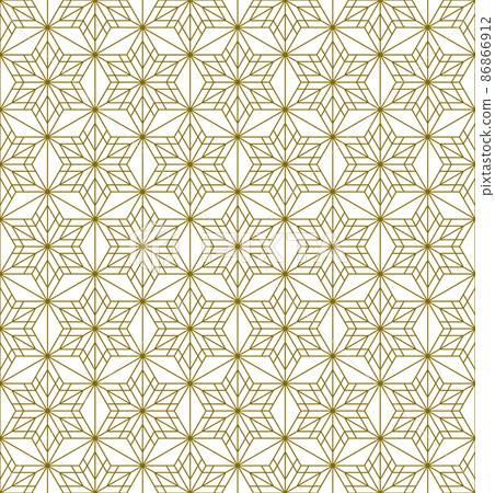 Seamless traditional Japanese ornament Kumiko.Brown color lines. 86866912