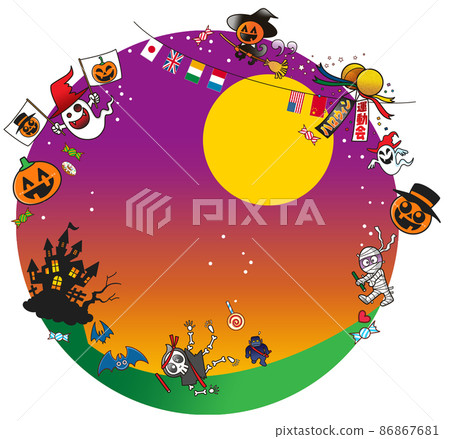 Halloween, background, material, character 001 Halloween, background, material, character 001 86867681