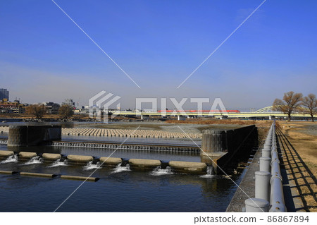 2月狛前89小田急線浪漫車箱根和多摩川宿河原水壩 86867894