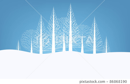 Winter Blue Banner With Fir Tree 86868190