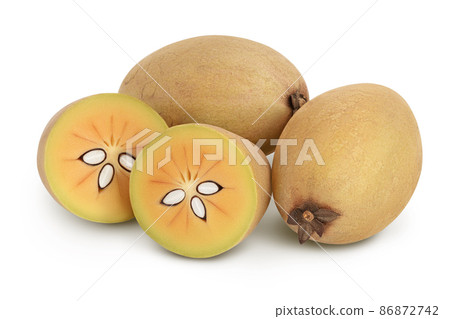 Sapodilla isolated on white background with clipping path and full depth of field 86872742