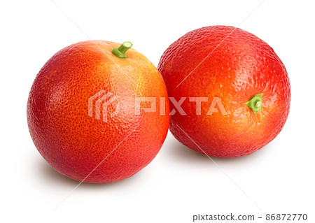 Blood red oranges isolated on white background with clipping path and full depth of field 86872770
