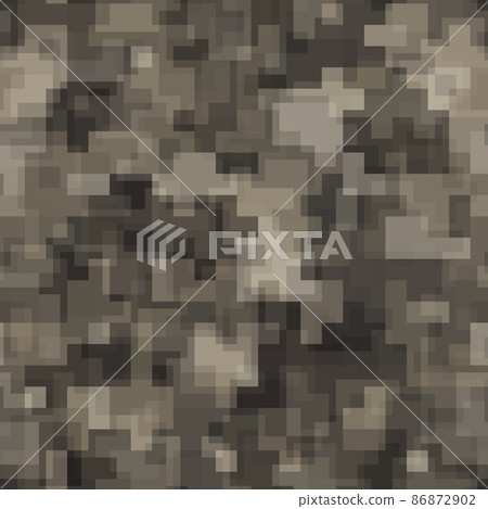 Seamless pattern brown pixel digital camouflage desert sand background Seamless pattern brown pixel digital camouflage desert sand background 86872902