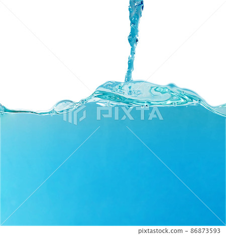 Fresh water surface with splash and air bubbles . 86873593