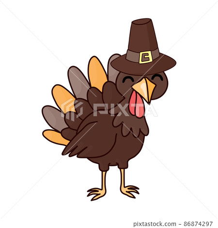 Happy Thanksgiving Celebration Design with Cartoon Turkey Happy Thanksgiving Celebration Design with Cartoon Turkey 86874297