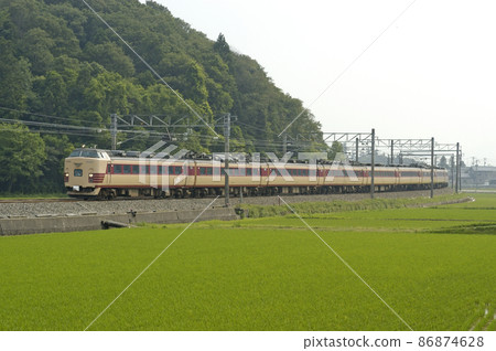 Hokuriku Main Line Awara Onsen-Hosorogi JR West 485 Series A04 Organization (Kyoto) Raicho 86874628
