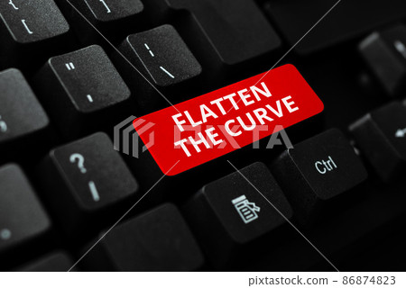 Text showing inspiration Flatten The Curve. Business showcase raising an awareness on slowing the rate of the infectious disease Abstract Typing License Agreement, Creating Online Reference Book Text showing inspiration Flatten The Curve. Business showcase raising an awareness on slowing the rate of the infectious disease Abstract Typing License Agreement, Creating Online Reference Book 86874823
