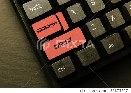 Text sign showing Coronavirus Outbreak. Word Written on infectious disease caused by newly discovered COVID19 Abstract Typing Product Documentations, Creating Brand New Book 86875537